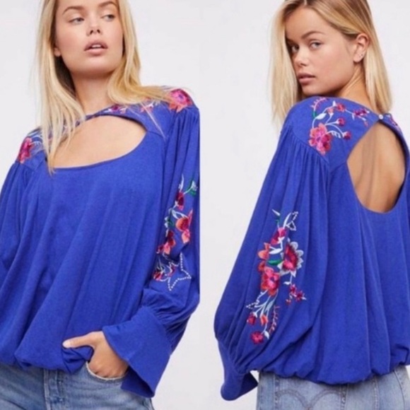 Free People Lida Boho embroidered sleeves NWT - Picture 3 of 4
